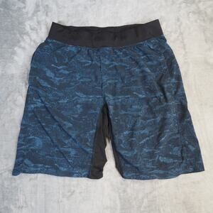 Lululemon T.H.E. 9" Shorts Mens Size M Linerless‎ Navy Blue Black Running Gym